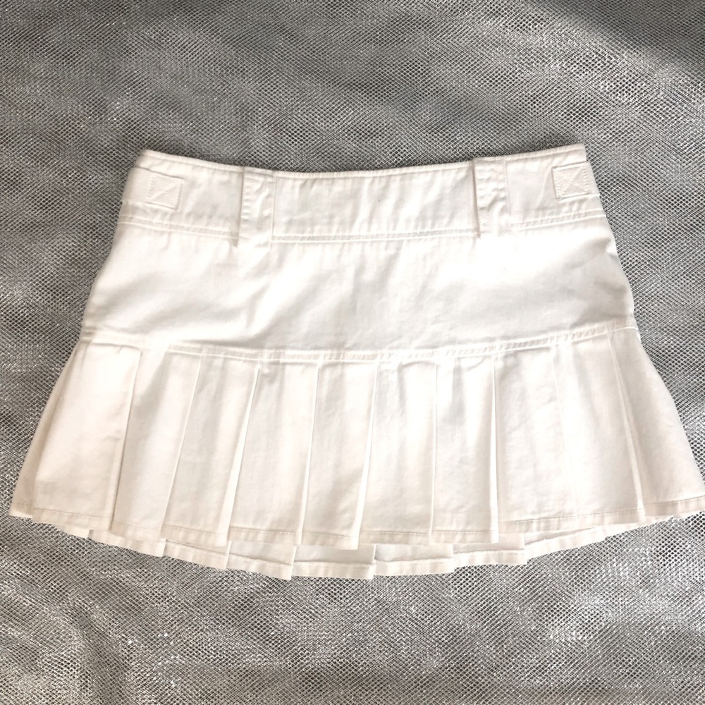 Juicy Couture Vintage Mini Denim Skirt Ivory White Large NWT!